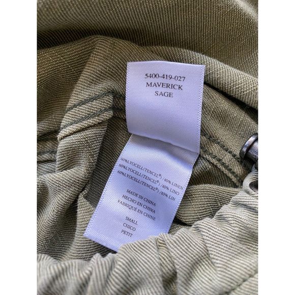 Rails Womens Collins‎ Sage Green Utility Maverick Linen Tencel Jacket Size Small - Picture 6 of 11